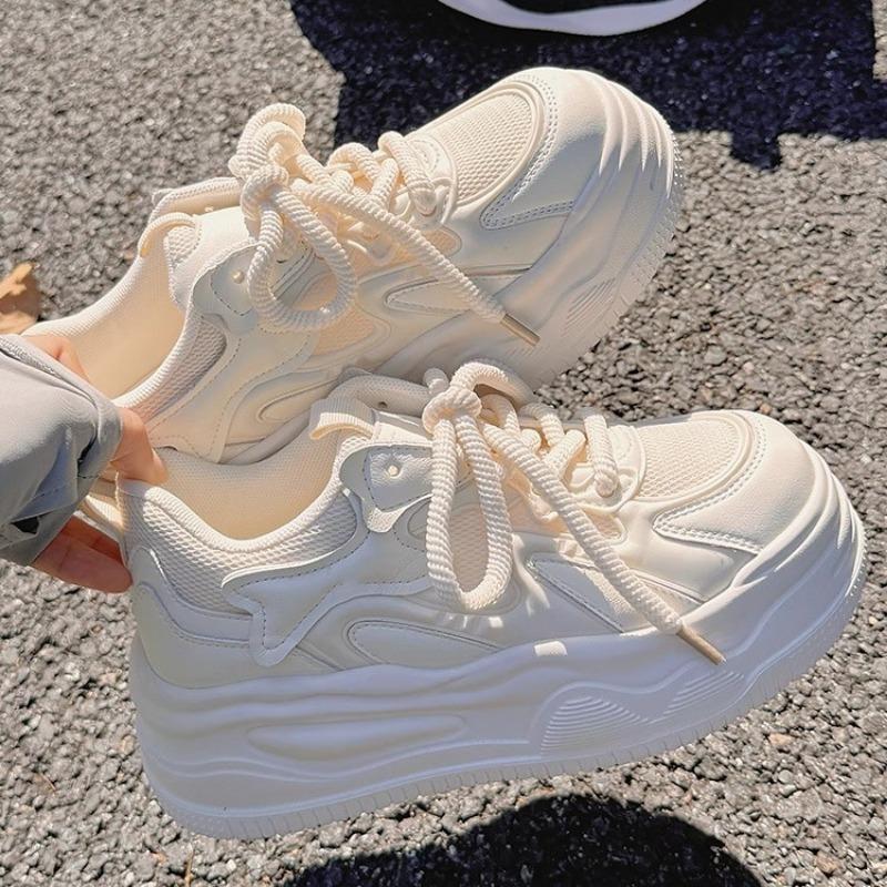 Little white shoes women's new spring and summer versatile platform women's shoes heightening shoes with wide-leg pants sports and leisure shoes