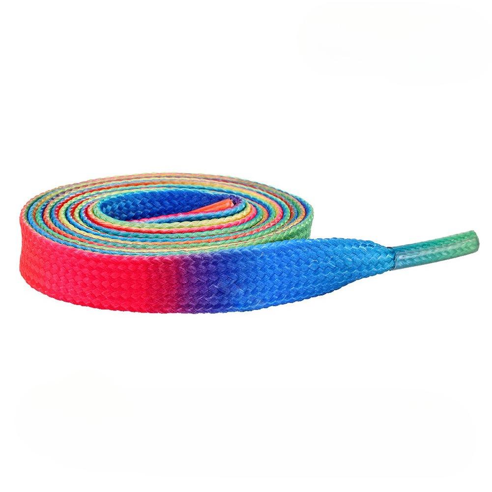 1 Paio di Lacci per Scarpe in Tela Gradiente Arcobaleno Lacci Colorati alla Moda per Sneakers Casual