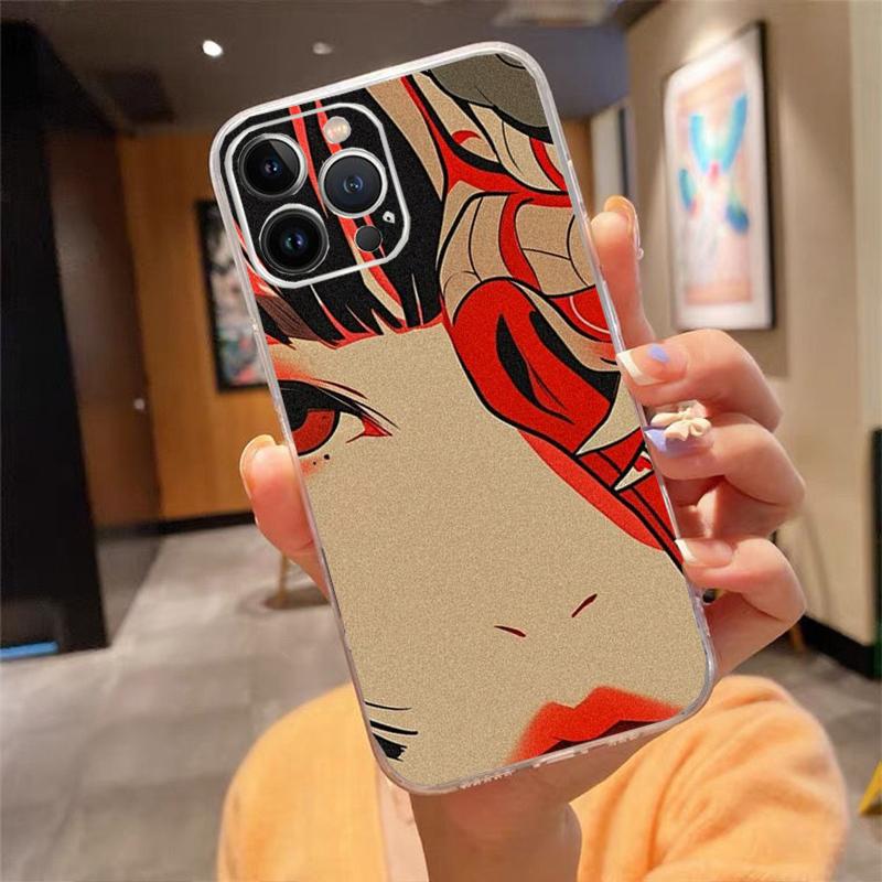 Phone Case For iphone 17ProMax 17 Pro 16 15 14 13 Pro Max 17 Air 15 16 Pro 15Plus Anime Girl With  Oni Mask