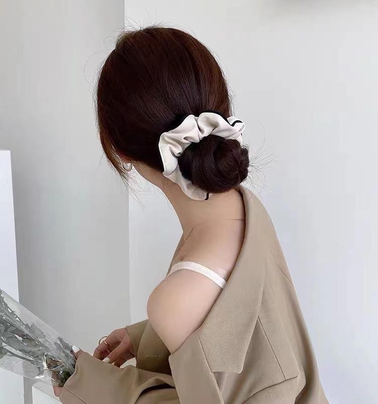 Korean Contrast Color Scrunchies Hair Accessories Simple Elastic Hair Band Women Girls Ponytail Holder Rubber Bands Hair Ties
