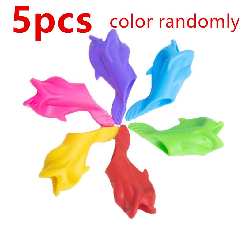 

100/5pc Fish Pen Grip Holder Silicone Learning Writing Grip Posture Correction Tool For Pencil Grasp Writing Aid Grip Stationery