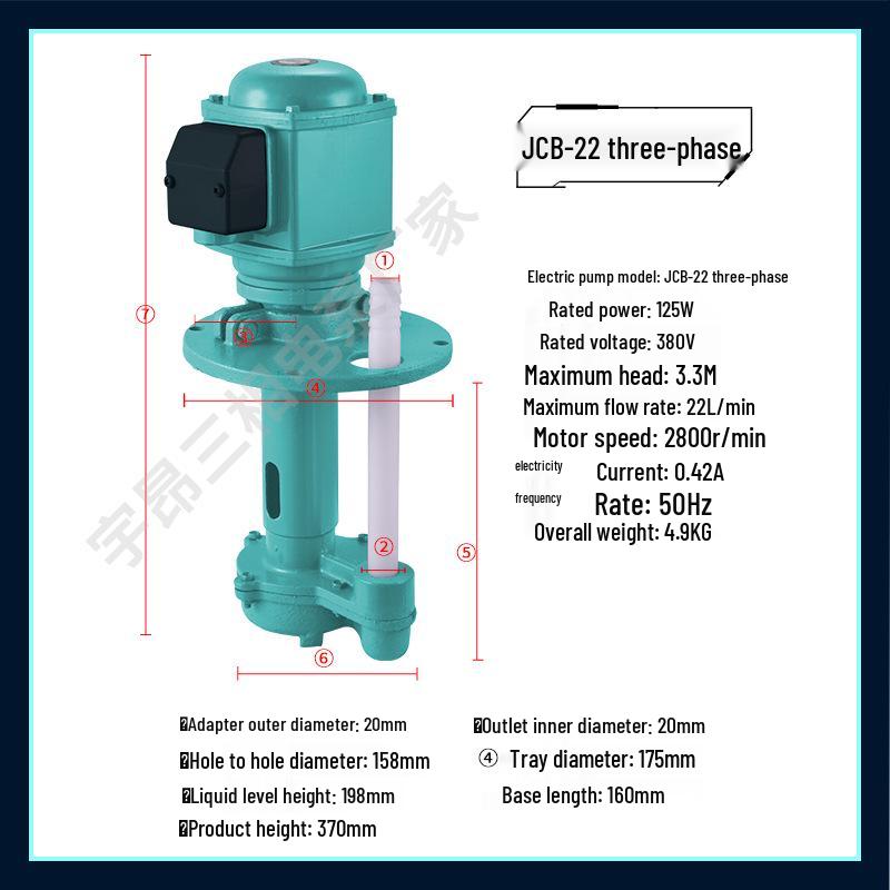 Trójfazowa elektryczna pompa oleju i wody do frezarek i tokarek - Model 120