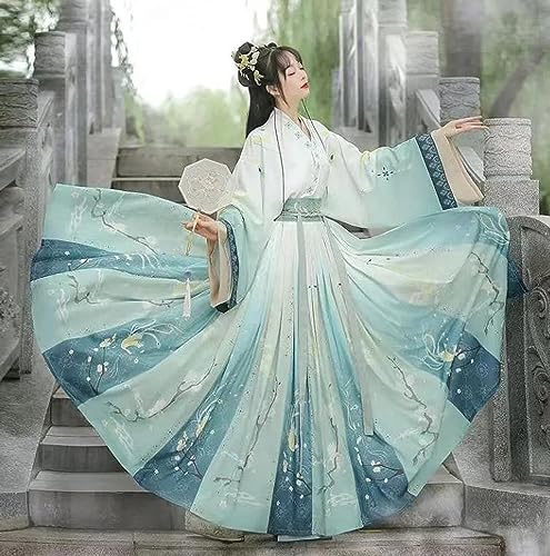 [Hosaku Co., Ltd.] Ancient Chinese Imperial Hanfu Cosplay Costume, Elegant Tang Dynasty Style Long Skirt, Perfect for Halloween, Christmas, Events, an