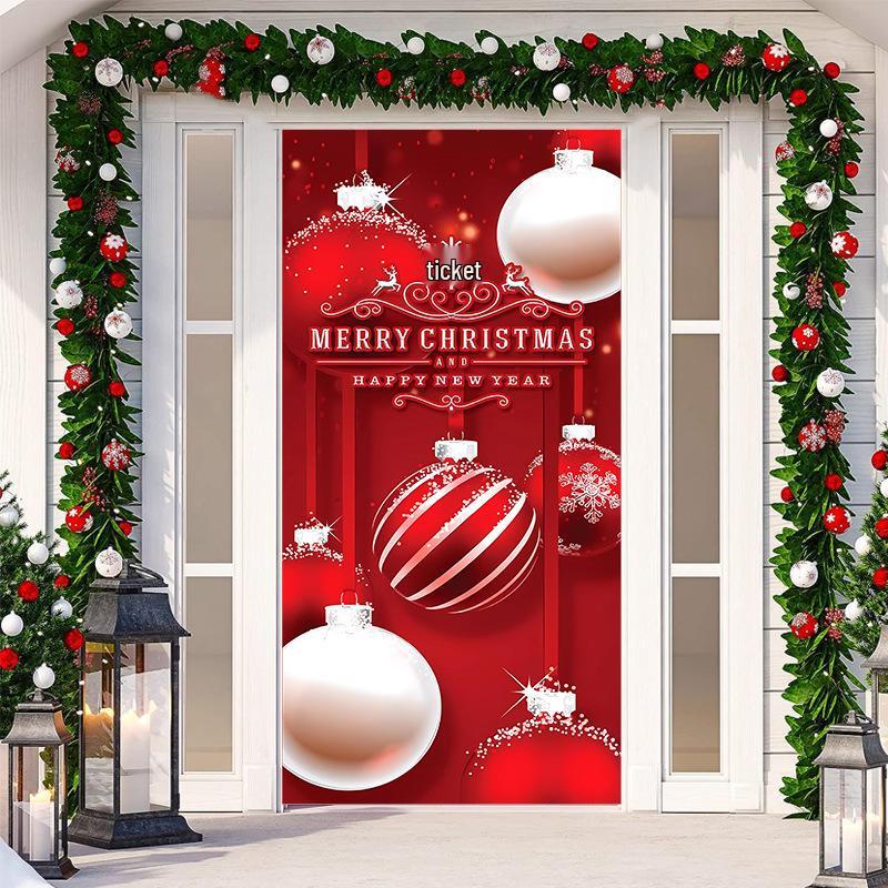 Christmas Door Tapestry: Hanging Cloth Decoration for Festivals & Parties