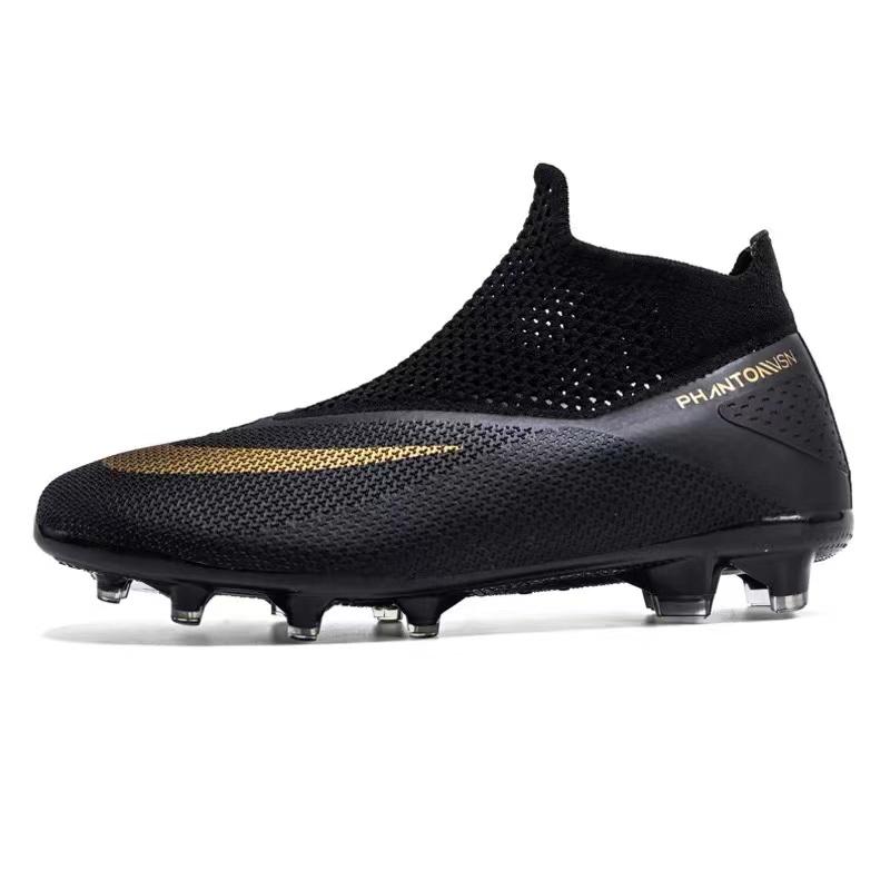 Big Size 49 48 Slip On Soccer Shoes Unisex Long Spike AG/TF Artificial Football Shoes Indoor Anti-slip Training Sport Boots