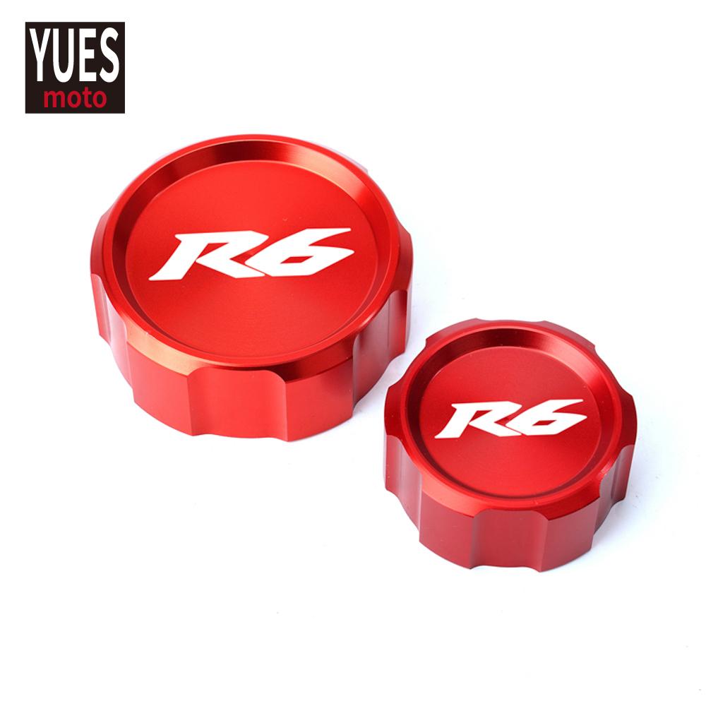 Motorcycle Accessories Front & Rear Brake Reservoir Fluid Cover For Yamaha YZF R6 2009- 2015 2016 2017 2018  