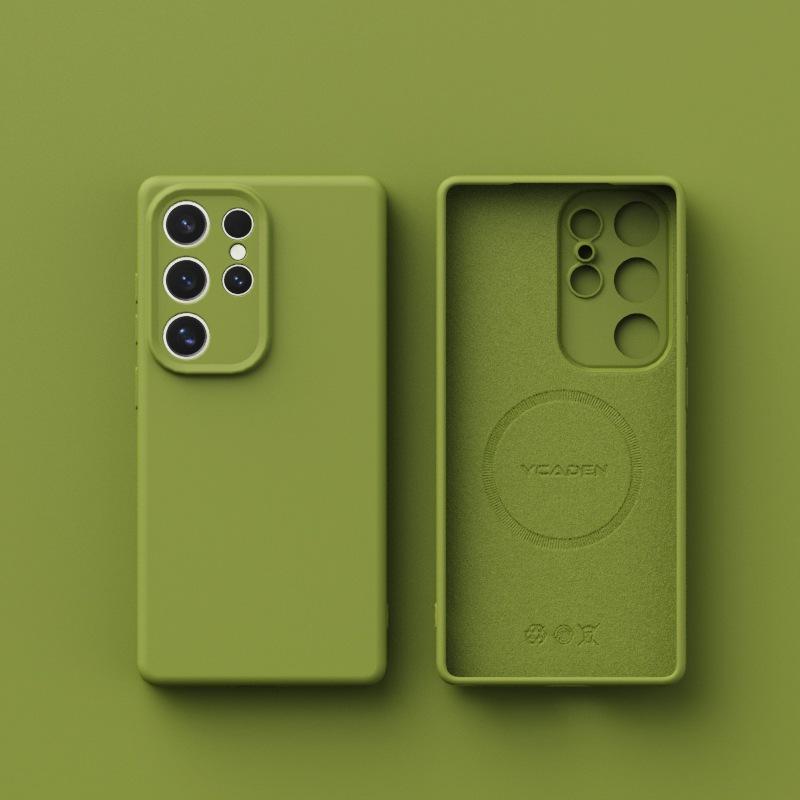 New Samsung S25ulta Liquid Silicone Suitable for S24 Soft Shell Magnetic S23u Full Inclusive Anti Fall Mobile Phone Case Simple