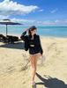 Korean Women's Sporty Long-Sleeve Bikini Set - Pure Desire Hot Spring Conservative Swimwear