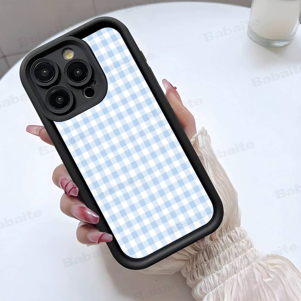 Einfache schicke Gittermuster-Handyhülle für iPhone 17 16 E 15 14 13 12 11 Pro Max Plus Rückseite