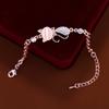 Women Ladies Lovely Cat Pendant Opal Rhinestone Bangle Bracelet Chain Jewelry for Daily Life