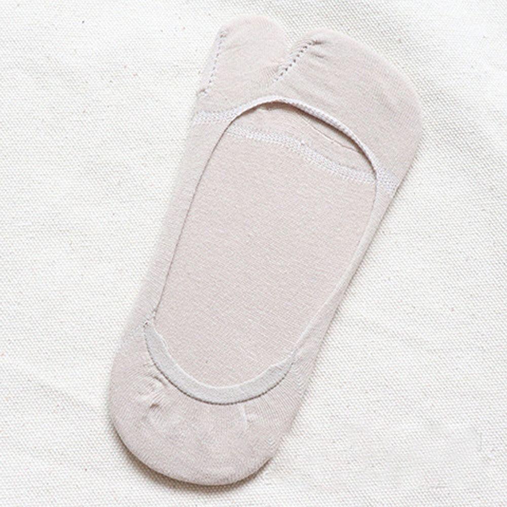 

Летние однотонные дышащие удобные носки-лодочки, хлопковые носки с двумя пальцами, носки-тапочки, женские носки бежевый