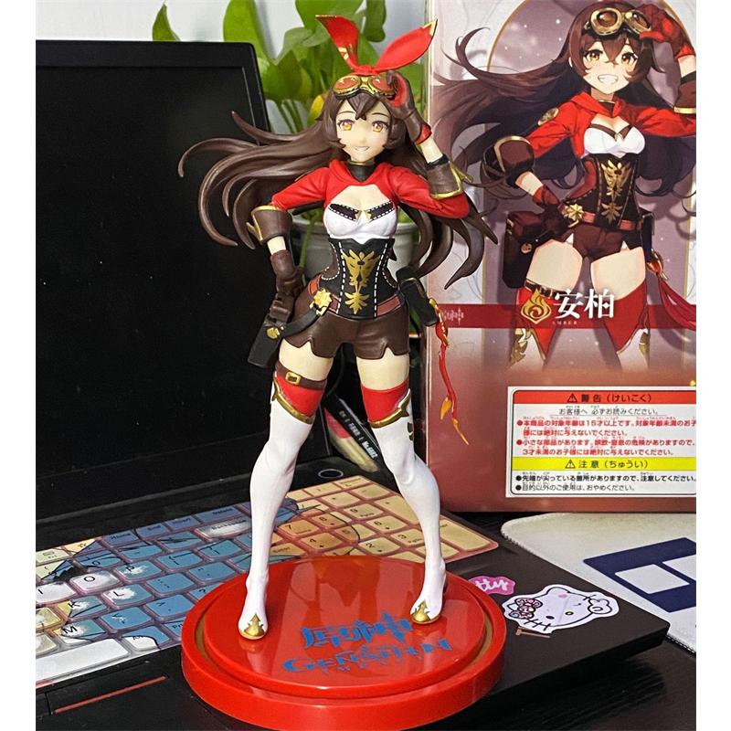 

23 см аниме Genshin Impact the Fire Archer Янтарный ПВХ рисунок Коллекционная модель куклы игрушка в подарок