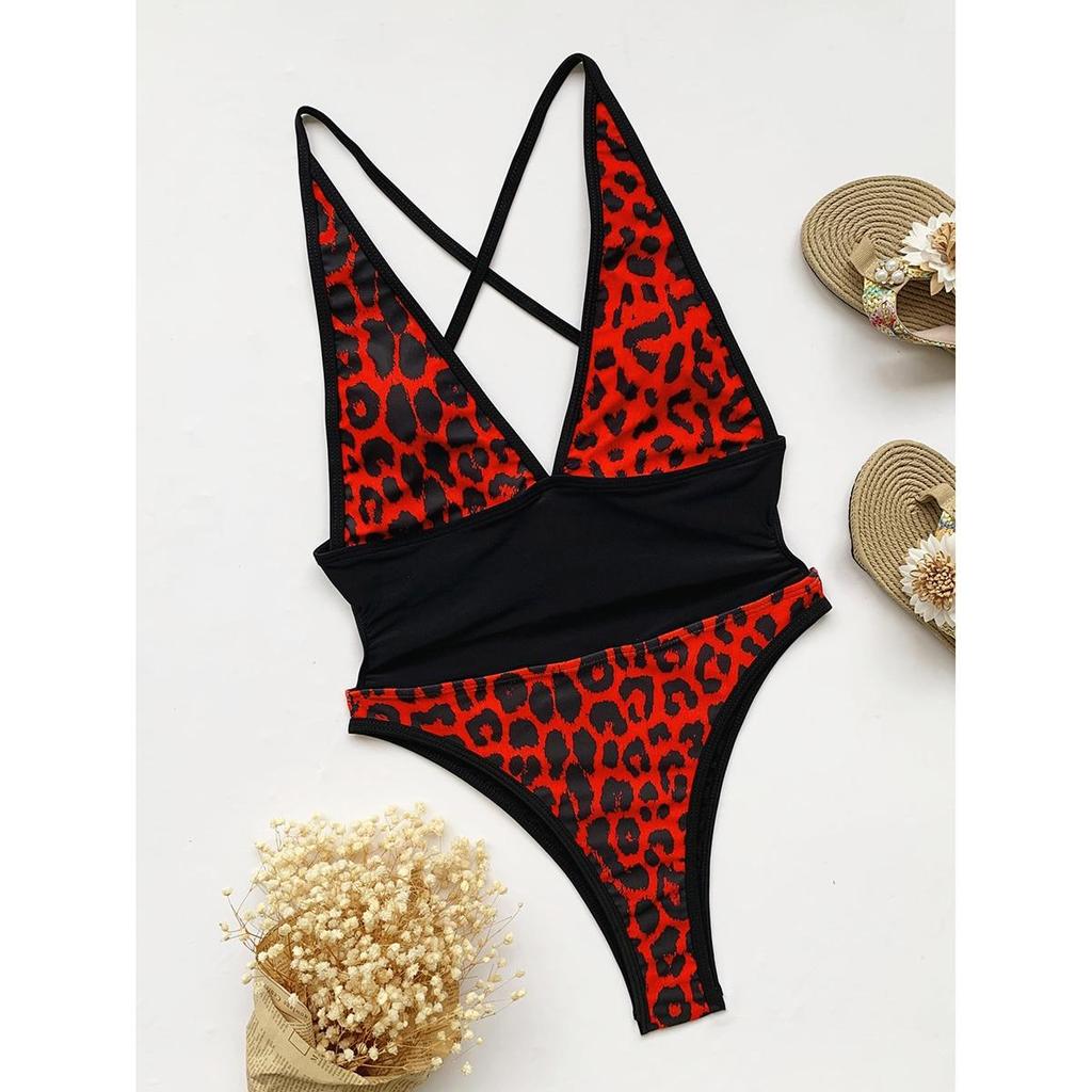 Women One Piece Swimsuit Female Sexy Swimwear Leopard Swimming Suit High Waisted Bathing Suit Monokini Beachwear Swimwear
