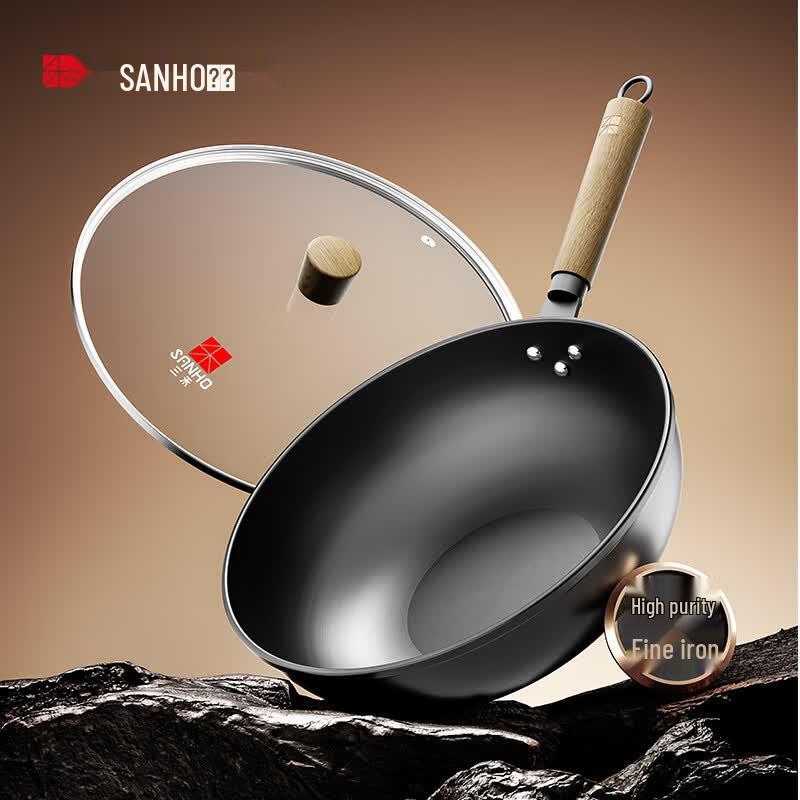 Sanhe 32cm Nitrided Iron Wok