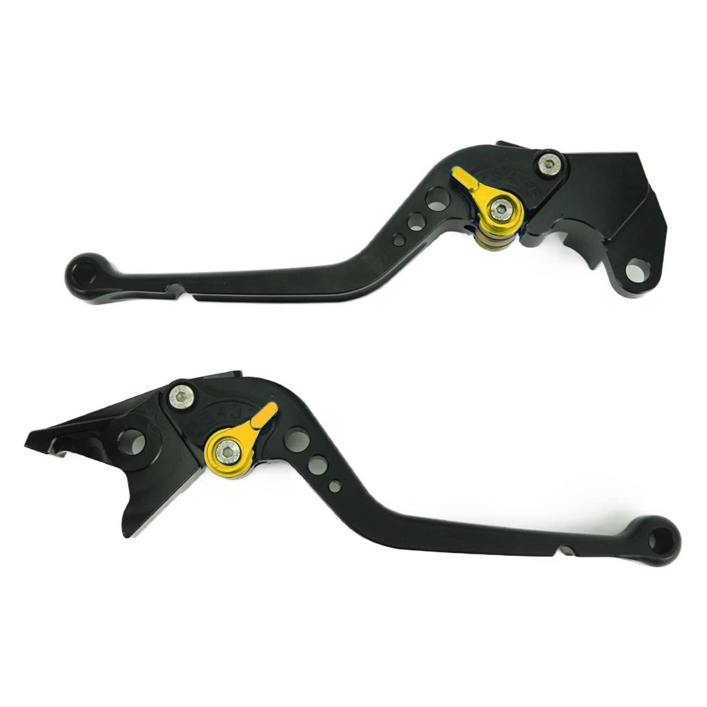 S129 Black (Gold) Suzuki Brake Clutch Lever 6 Level Adjustment Long Fit V-Strom 250 GSX250R GSR250 GSX-S750 Etc