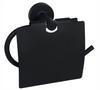 Toilet Paper Holder with Flap, Black