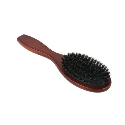Professional Hair Brush Wood Handle Boar Bristle Beard Comb Styling Detangling Straighten Brown Lotus Boar Bristles Massage Comb