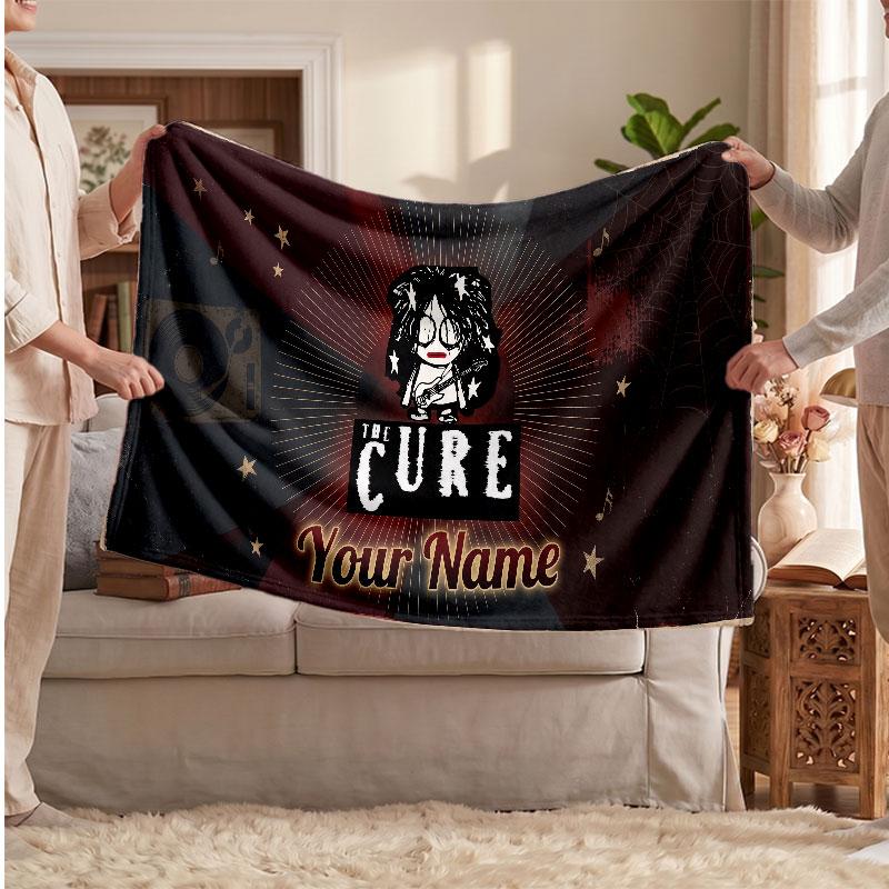 The Cure Flannel Blanket, Custom Name Text Personalized Soft Throw Blanket Home Decor Gift