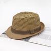 Hollow Breathable Hat Men's Beach Shade Sunscreen Jazz Hat Youth Straw Hat Fishing Hollow Breathable Hat Women