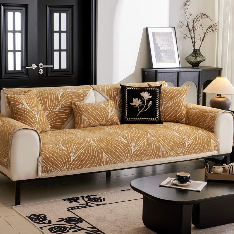 Light Luxury High-End Sofa Cushion Chenier Four-Season Universal  New Non-Slip Leather Seat Cushion Sofa Cover Cover