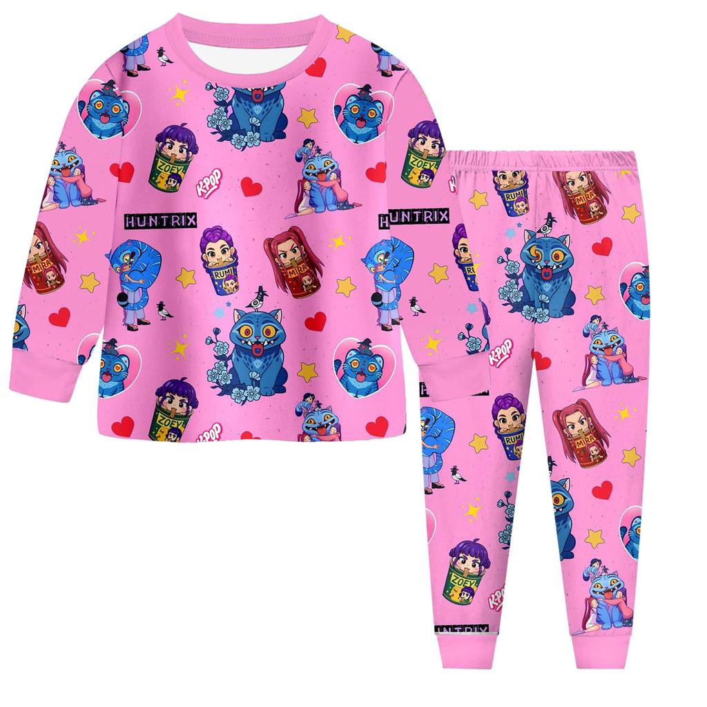 Children's Fashion Suit Skirt Round Neck Long Sleeve Top Pants