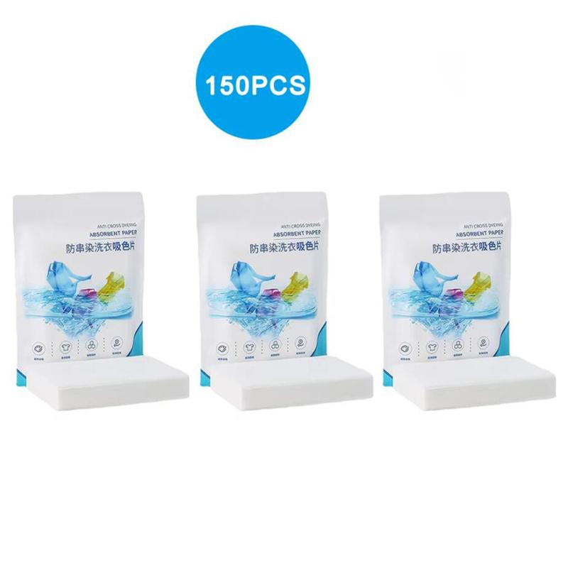 

Листы для сбора цвета Таблетки для стирки Бумага Простыни для одежды, не оставляющие пятен Антистресс Смешивание цветов Поглощение Аксессуары для стирки 150PCS