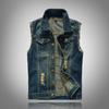 Men's Slim-fit Trend Men's Denim Vest Large Size Motorcycle Vest Waistcoat Ripped Men's Vest