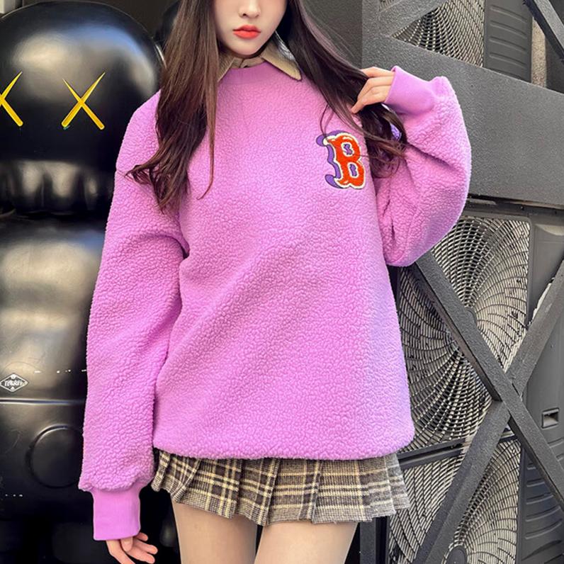 New MLB Sweatshirt Unisex Taro Purple 3AMTL0326-43LDL