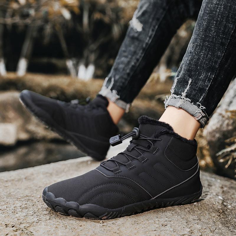 Fünf-Zehen Outdoor-Sport Baumwollschuhe Herren- und Damen Samt warme Stiefel verschleißfest rutschfest Schneestiefel Winter verdickte Paarschuhe