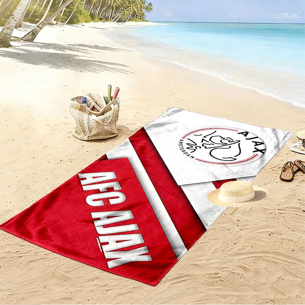 Giant Beach Towel with Ajax Amsterdam Football Club, Ultra Soft Quick Dry Microfiber, Fade Resistant, for Pool Beach Vacation