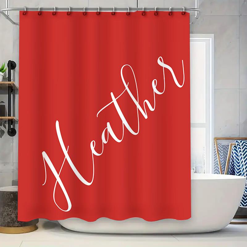 Unique Watercolor Bathroom Shower Curtain with Floral Pattern Decorations Pink Yellow Red White Black Design Fabric Waterproof f