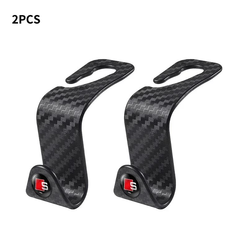 Carbon Fibre Car Seat Headrest Hook Auto Back Seat Organizer Bracket For q2 Sline A3 A4 B8 8P B9 8V B6 A5 B7 A1 A6 C6 Q3 Q5 C7