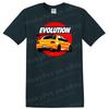 Evo Car Art T Shirt for Car Enthusiasts Cool Tee Retro Graphic Design Orange