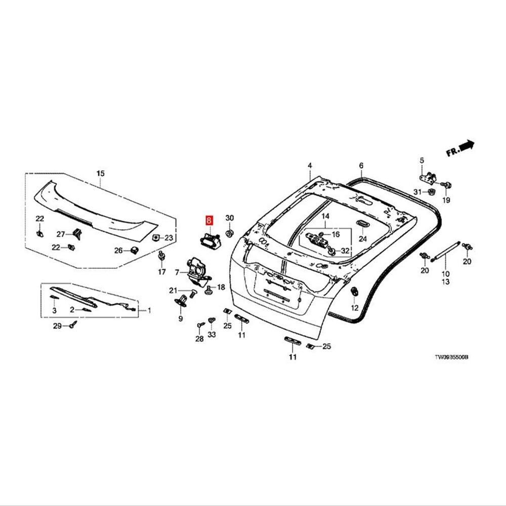 Rear Tailgate Trunk Luggage Control Switch Assemby for Honda ight 2010-2014