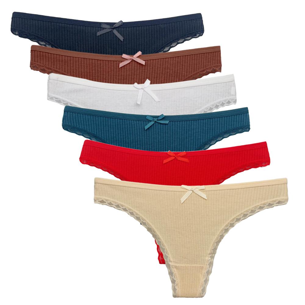 

5 PCS/Set Cotton Panties G-String Women Panties Sexy Underwear Female Lingerie Thong For Woman Solid Color Intimate Pantys XL(60-70kg)&5pcs