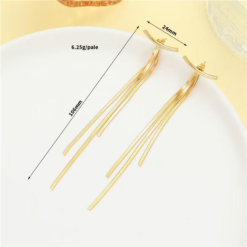 Long Tassel Earrings For Women, Alloy Ear Lines With Simple And Cool Style Jewelry Gift