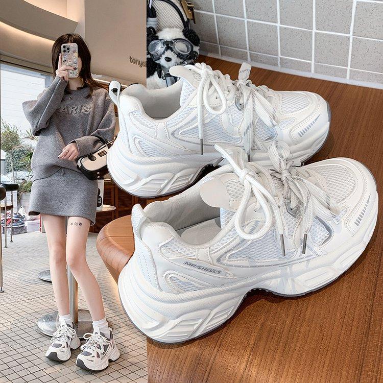 Dad Shoes Girl 2025 Early Spring New Versatile Mesh Breathable Lightweight Versatile Platform Casual Sneakers Women