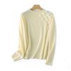 Women's Handmade Pure Wool Sweater - Soft, Fluffy, Versatile with Half-High Collar for Autumn and Winter