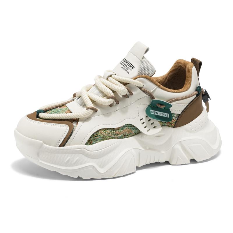 Men's Casual Sports Shoes Four Season New Thick-sole Non-slip Outdoor Running Shoes Students Soft-sole Breathable Joker Sneakers