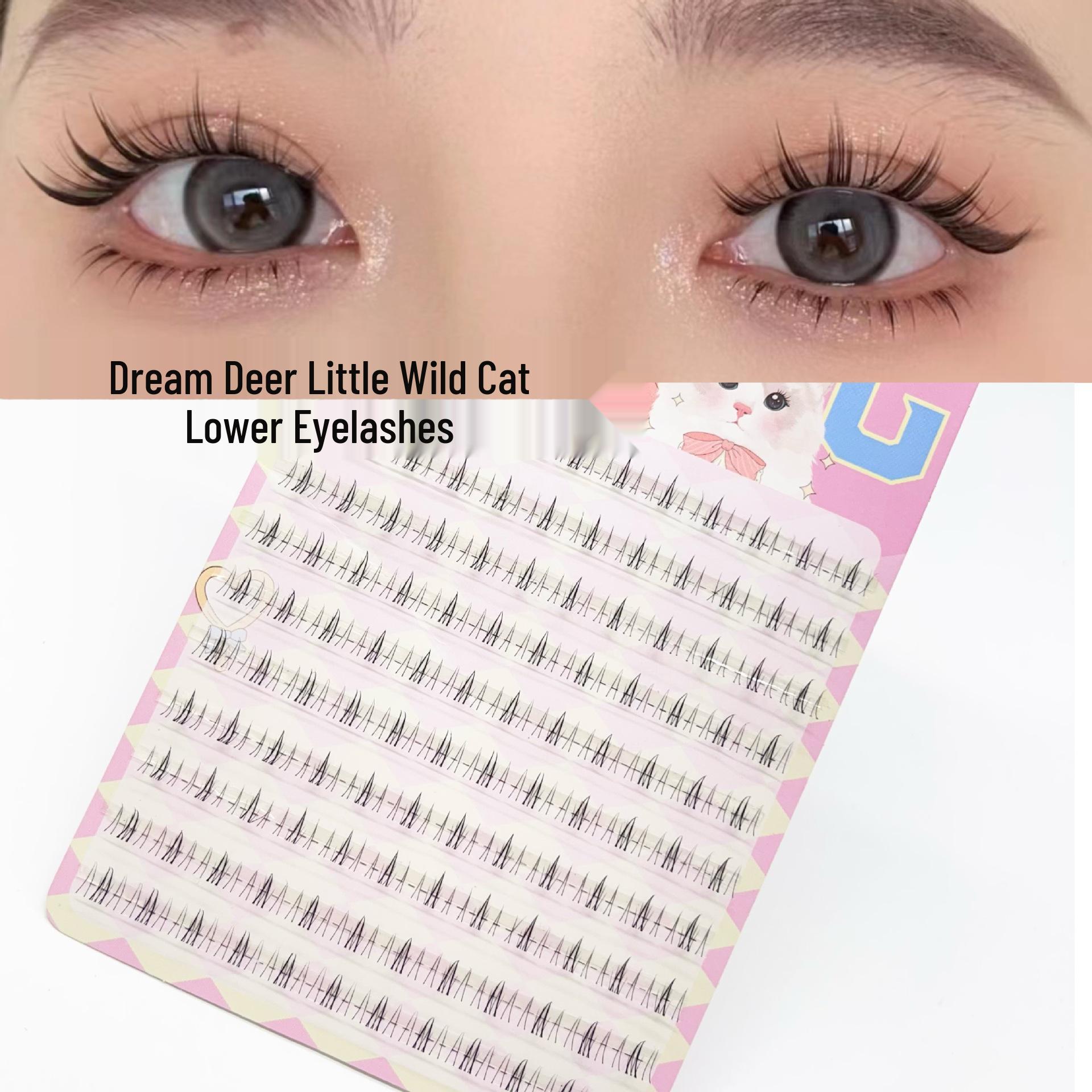 Dream Deer Little Flame & Wildcat Sunflower Lower Lashes Set - Beginner-Friendly, Segmented Clusters.