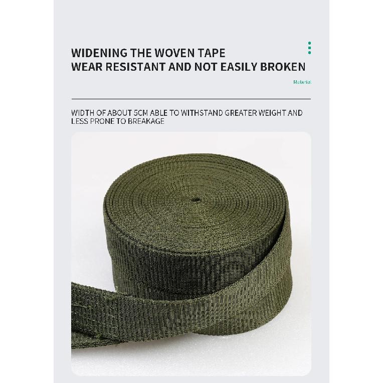 Military Green Truck Rope Tightener Ratchet Cargo Aircraft Strap Car Fixing Thickened Binding Device for Secure Fastening
