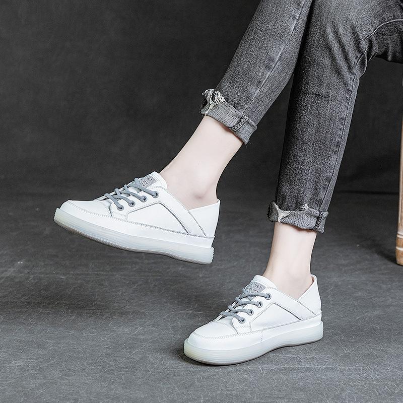 New Height-increasing Single Shoes for Women Round-toed Soft-soled Low-top Shoes Versatile Sneakers