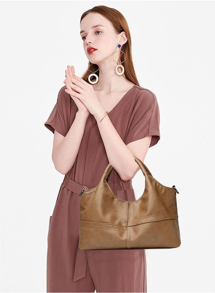 BUKESIYI Sling Shoulder Hand Bag for Women, PU Leather, Brown, JP77379, Crossbody Bag, Pochette, Handbag, Shoulder Bag, Mini Tote