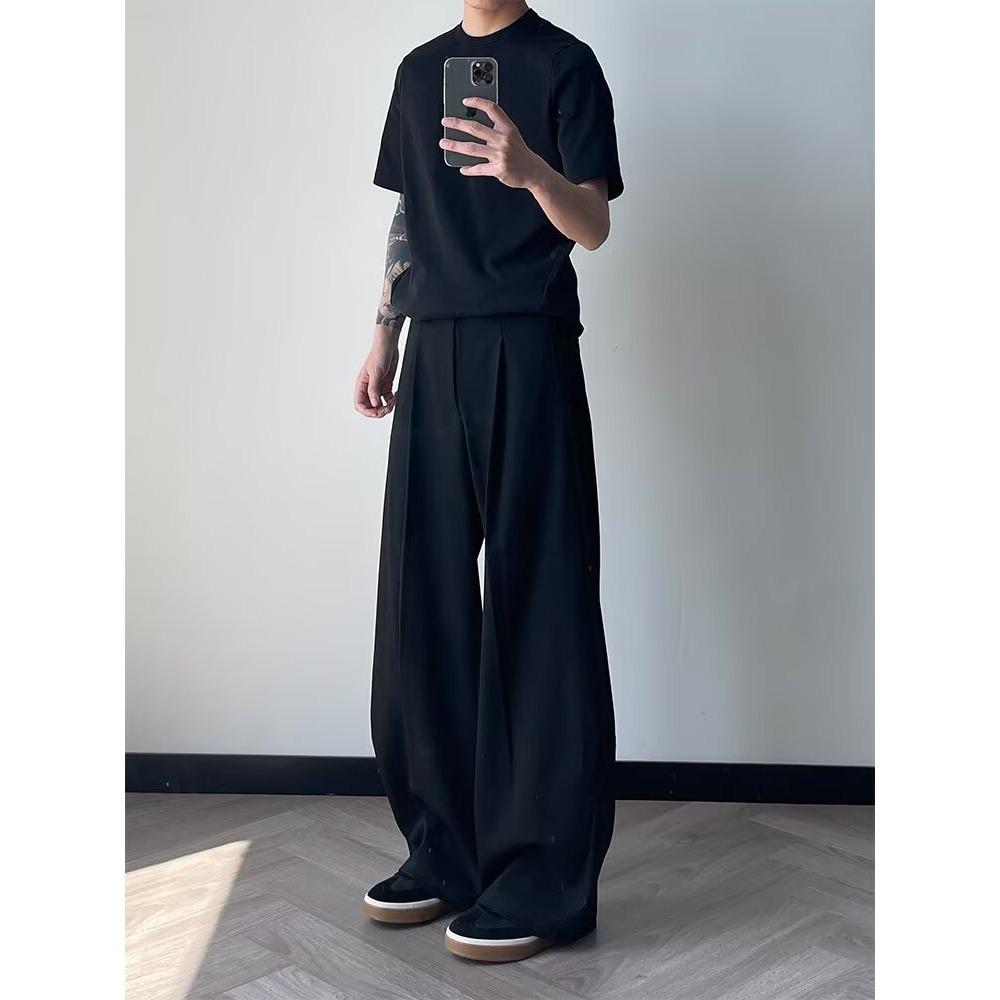 Japanese Style Pleated TR Blend Casual Pants - Harajuku Trend