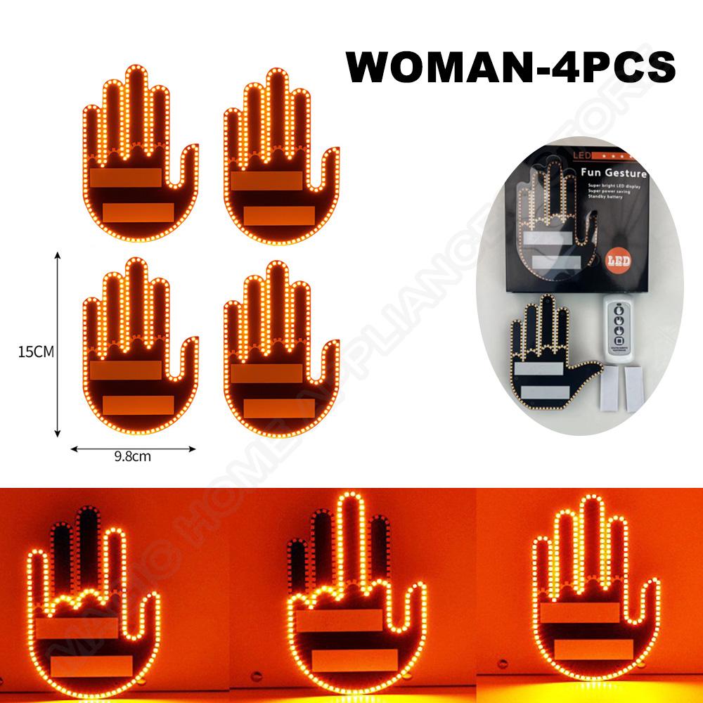 Car Finger Light with Remote Control Cool Funny Car Interior Light Finger Up LED Middle Finger Hand Lamp Rear Windshield LED