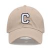 Initial Letter A-Z Embroidered Khaki Baseball Cap for Women Men Fashion Adjustable Soft Cotton Dad Hat Unisex Classic Golf Caps