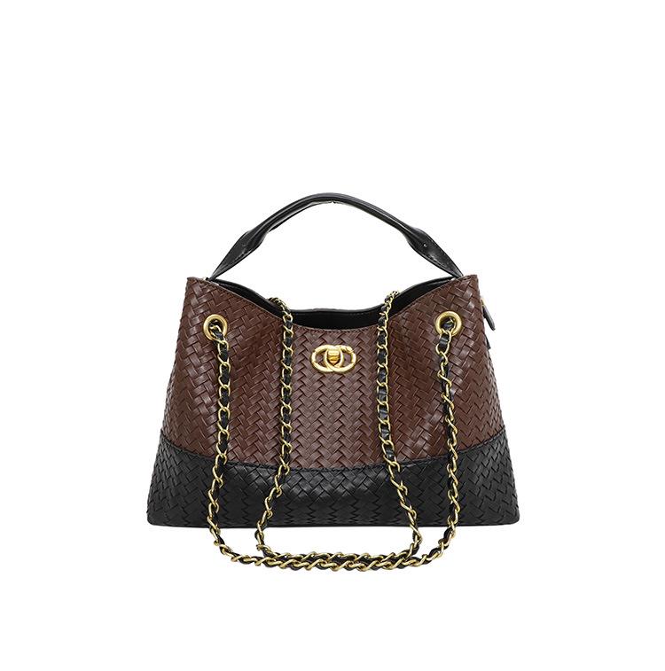 Retro gewebte Damen Umhängetasche - Schultertasche mit großem Fassungsvermögen und modischer Textur