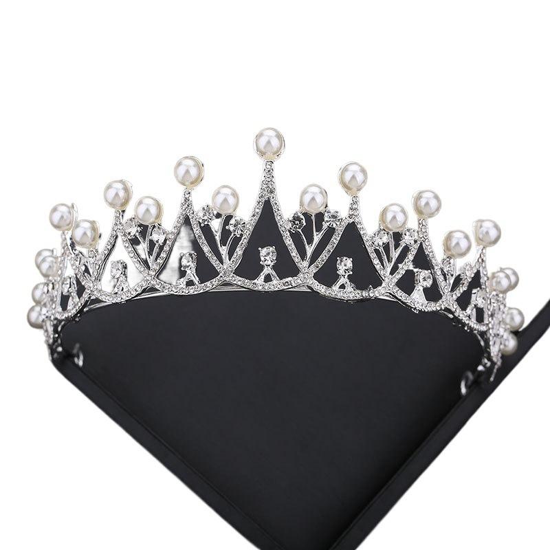 Crown Tiara for Adult Brides Elegant Wedding Crown  New Korean Wedding Accessories  Princess Birthday Headband