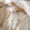 French Niche Design Hollowed-out Crocheted Knitted Waistcoat Vest for Women To Wear Outside In Summer Loose Tassel Sleeveless Spicy Girl Top