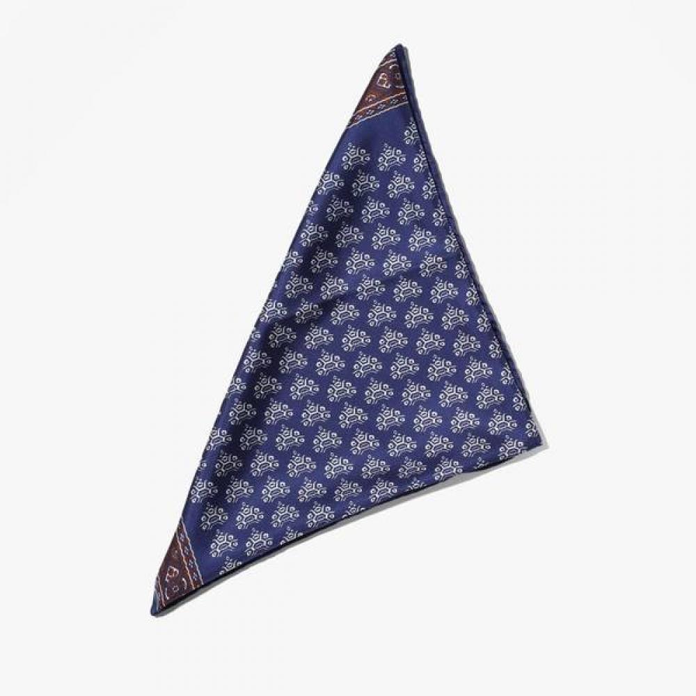 Paolo Albizzati Silk Bandana  Geometric  Navy Azf1m80002a72 NAVY (NAVY)/FREE
